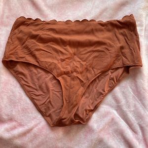 AERIE scalloped edge high waist bikini bottoms